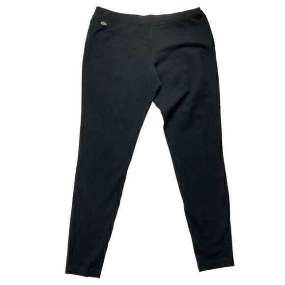 Lacoste Sport Pants Boys Sz XL Black Relaxed Logo Tapered Ankle Knit Sweatpants - Picture 1 of 13